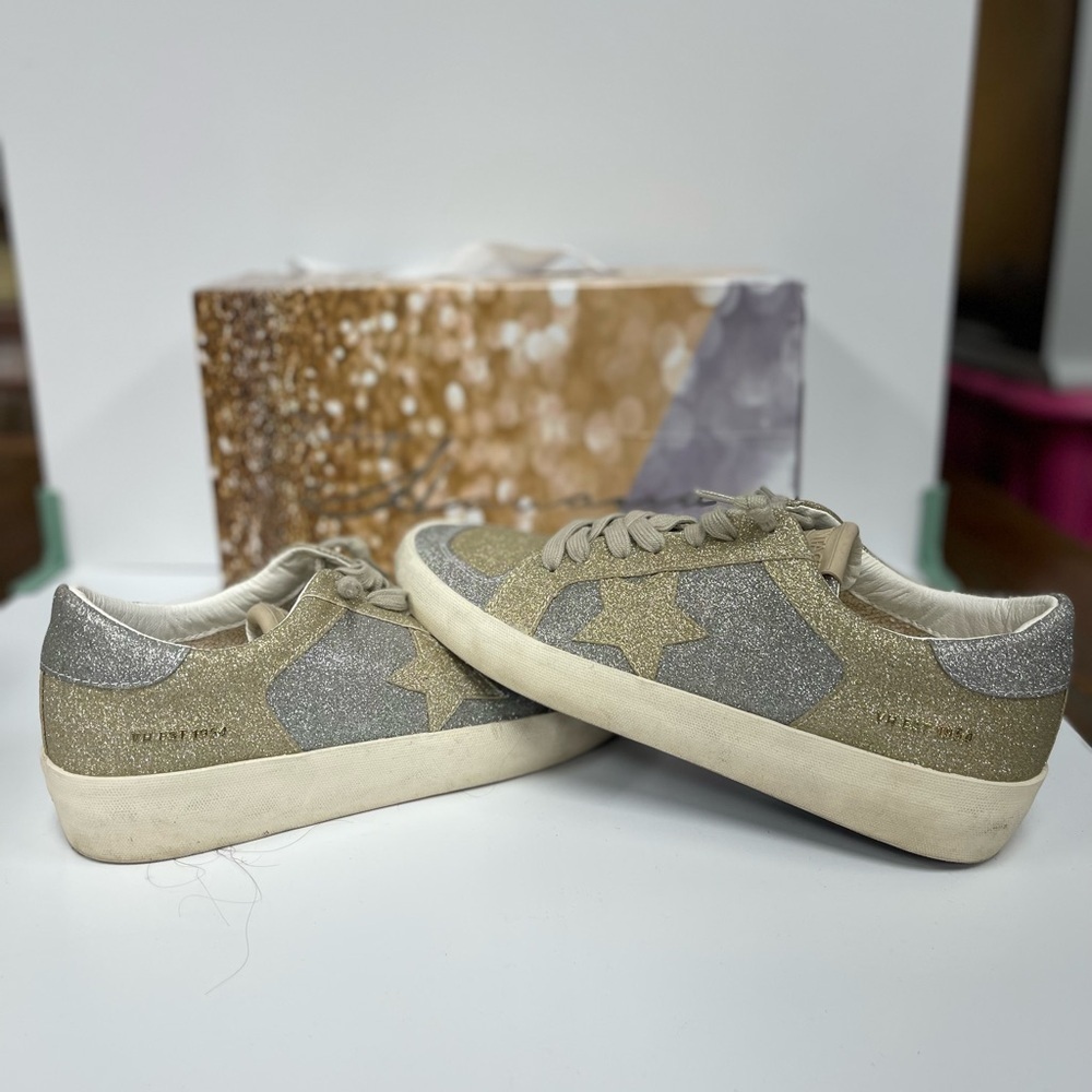 Vintage Havana Gold and Silver Glitter Sneakers